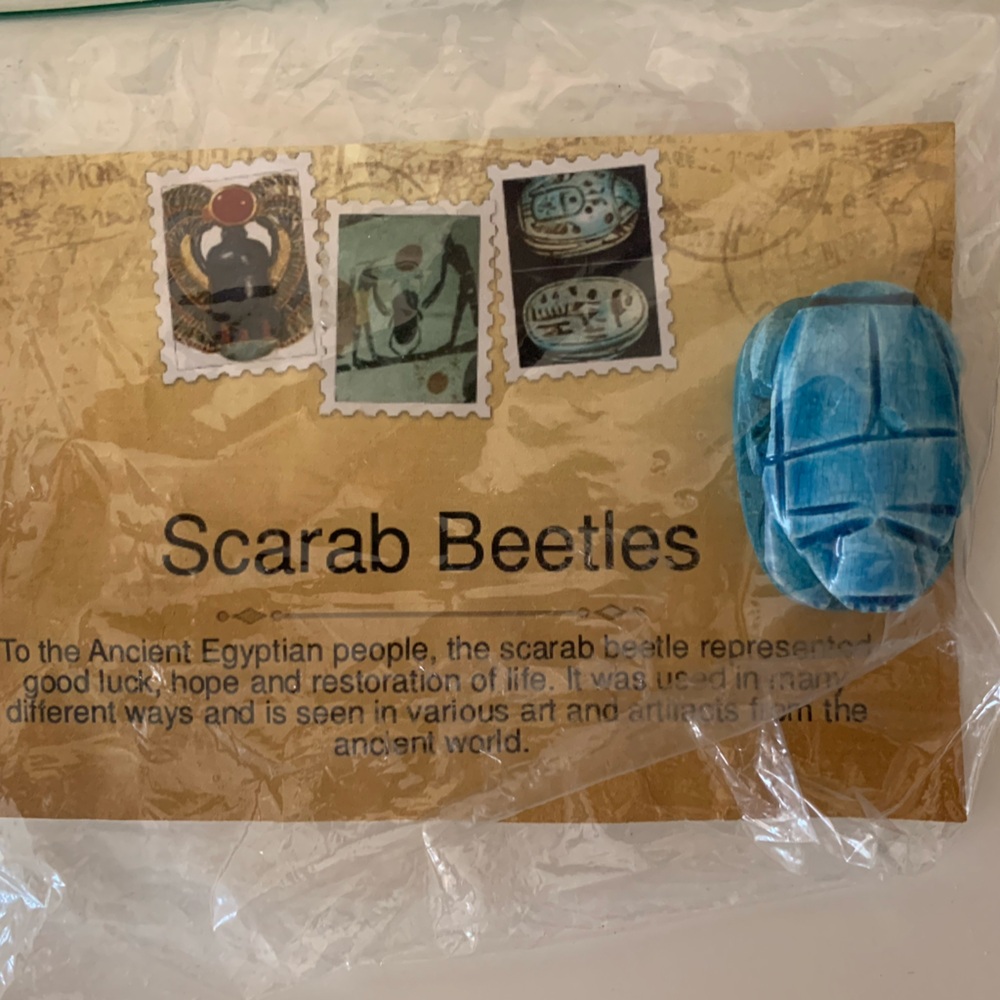 Blue Scarab Beetle Figurine